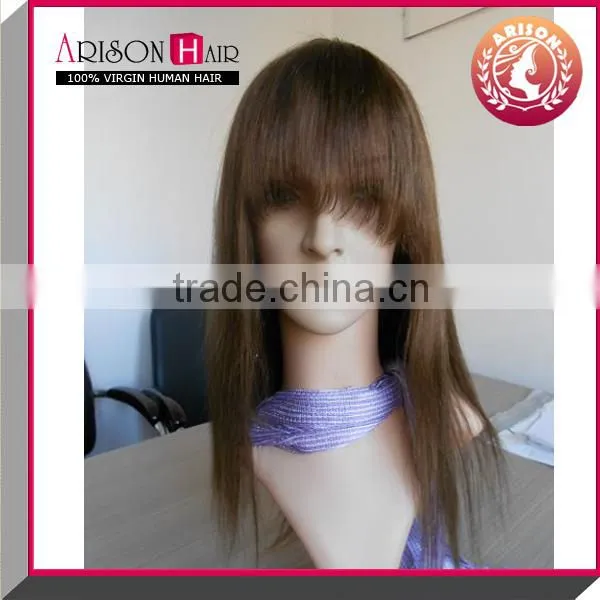 Silky straight full lace wig chinese virgin silk top