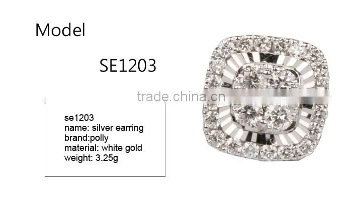 Bright CZ stone silver earring earring led