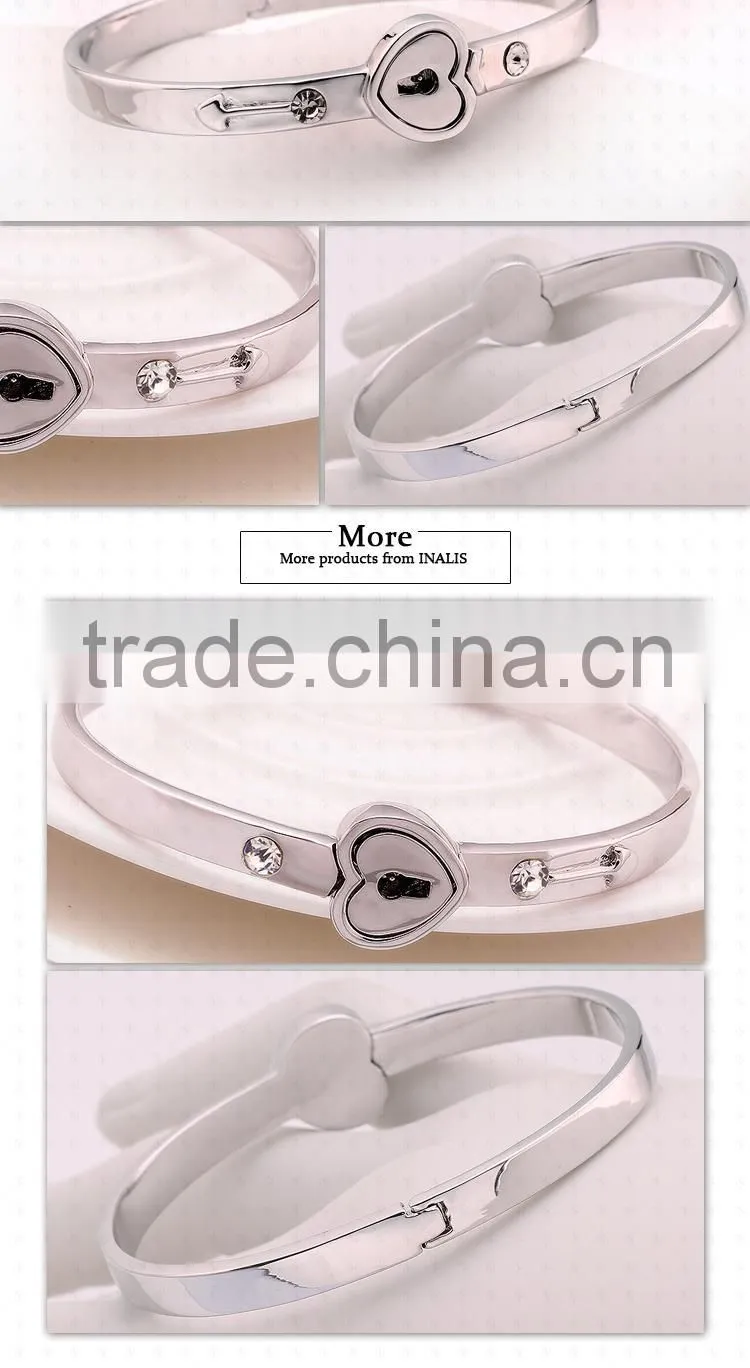 2014 Wholesale Tin Alloy White Gold Plated Ladies Gold Bangle