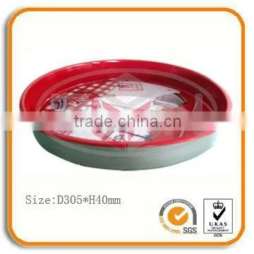 Round metal fruit tin tray