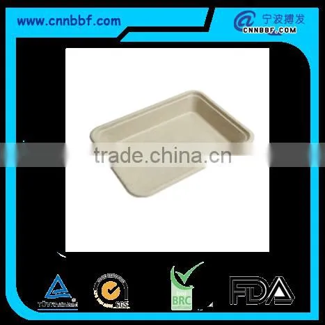 Ecofriendly dishware rectangle plates wheat straw pulp fiber tableware