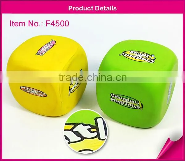 colorful PU dice with color logo printing