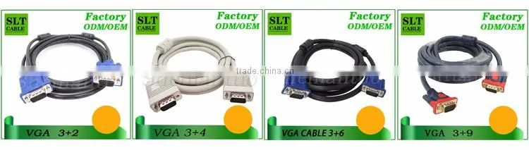 SLT DB15 Pin VGA Male to 2 VGA Female Adapter Splitter Y Cable