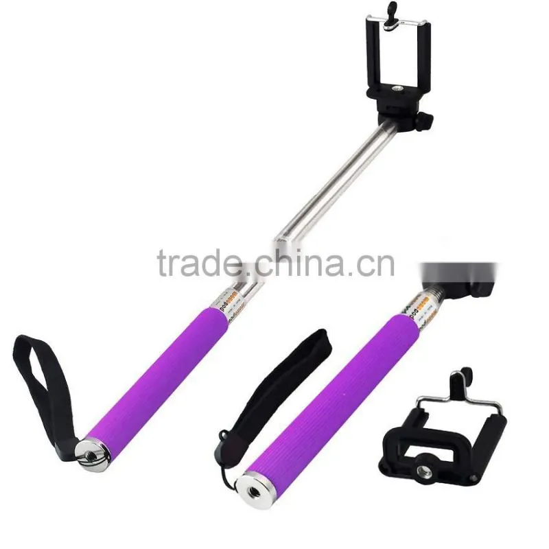 2015 new fashion selfie stick with remote and bluetooth