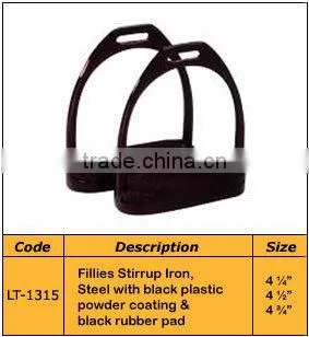 Fillies Stirrup Iron, Steel with black plastic powder coating, Horse Stirrups- Horse Ridding Products