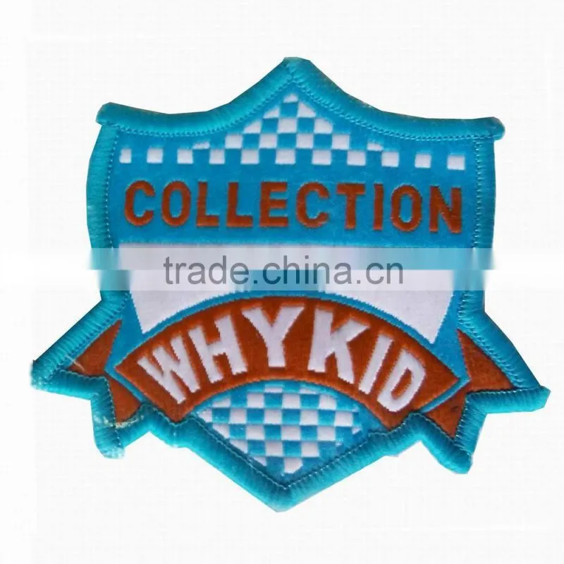 Wholesale custom merrow edged woven patches for clothing