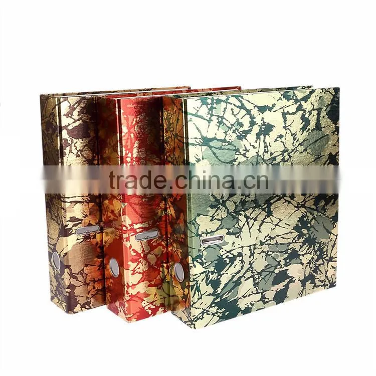 2016 luxury high quality retro patterns printed fc size lever arch handmade paper file folder