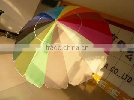 16K Colorful rainbow beach umbrella with tilt outdoor umbrella