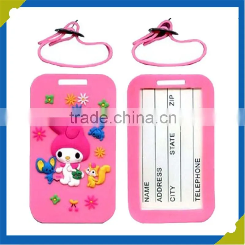 Custom advertising luggag tag fancy rubber luggage tag Name paper card tags