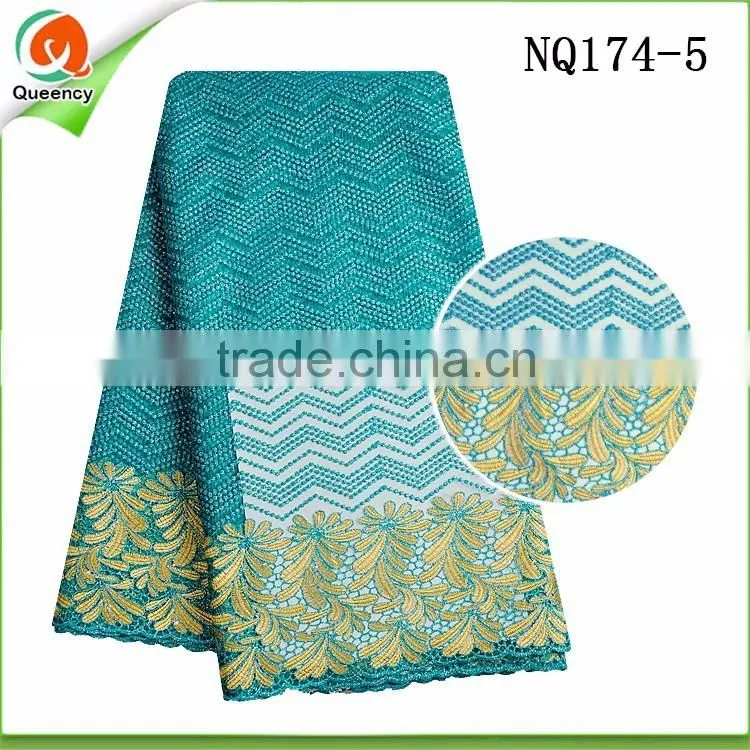 guangzhou wholesale african french lace fabric with daisy flower NQ188-4