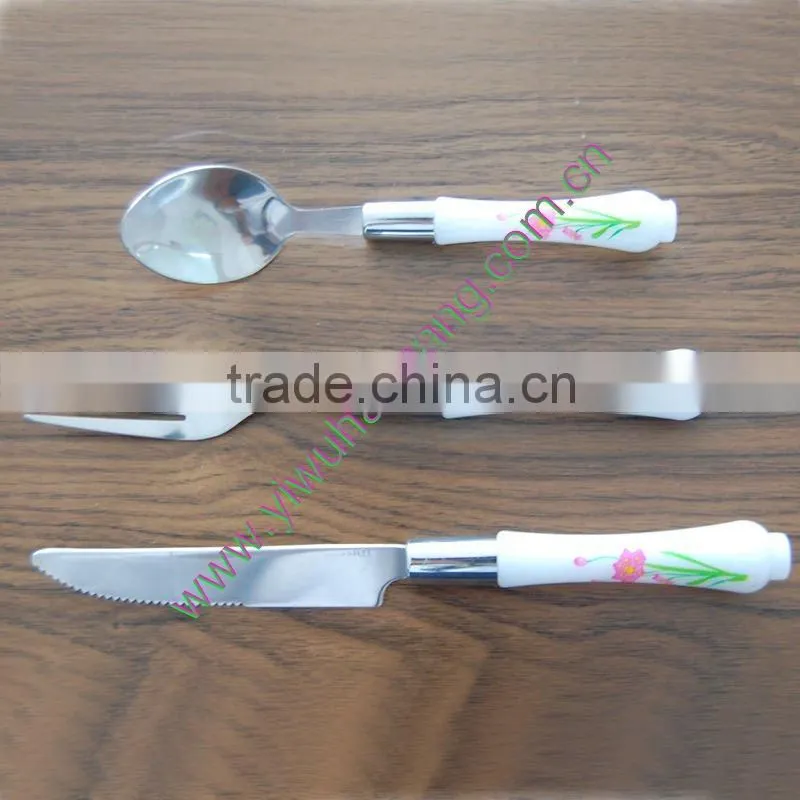 hot sale!! kids stainless steel spoon knife forks cutlery dinnerware set