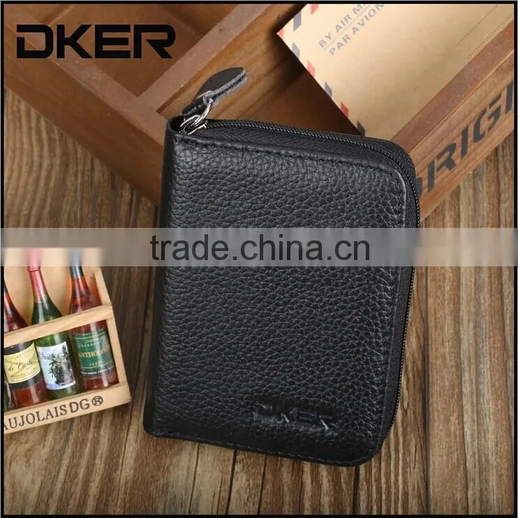 RFID blocking Genuine Leather wallet, credit card coin wallet. Mini Handheld Purse