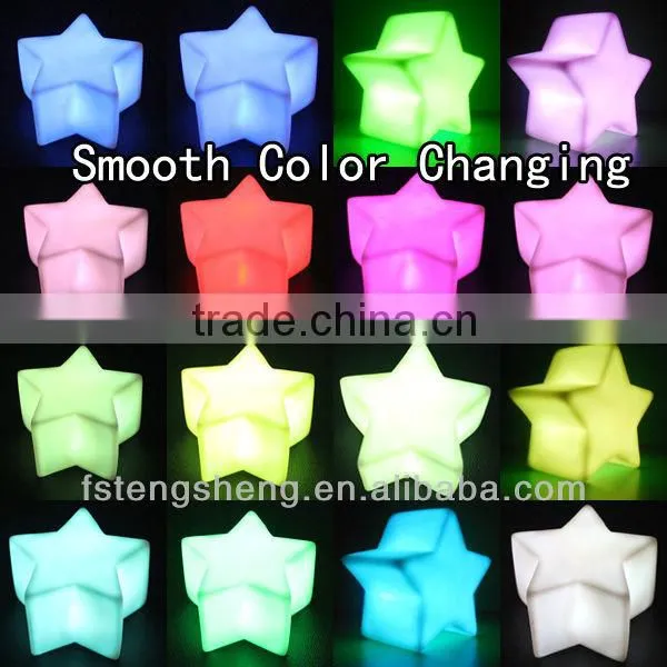 Different design pvc decorative multicolor changing led night light