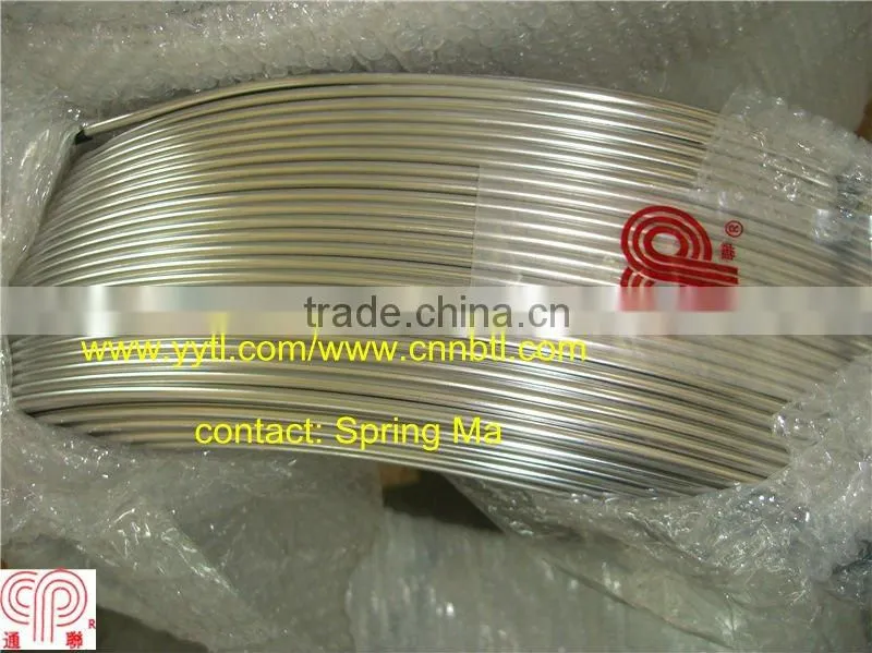 stainless steel coiled tube for beverage cooling.