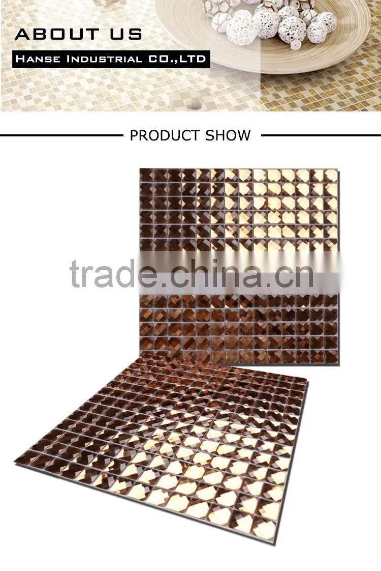F2X-3 300X300MM Foshan 8mm artistic stone pattern glass mosaic tile