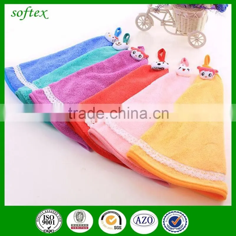 Coral Fleece kitchen hand towels with ties 60g
