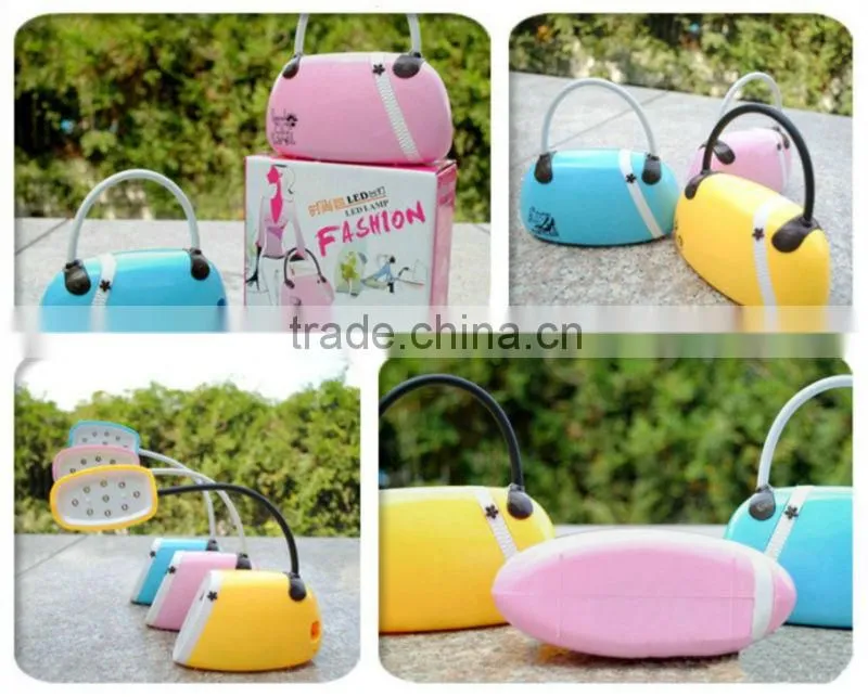 Hot sale,fashionable handbag shape folding led desk lamp,recharge desk lamp
