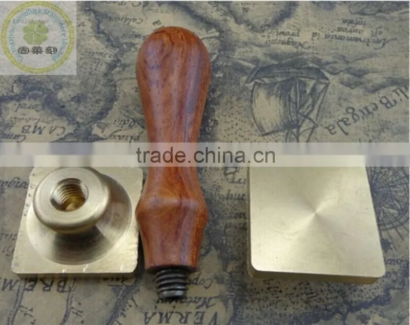 Hot Sale Top Quality square brass die wooden wax seal stamper