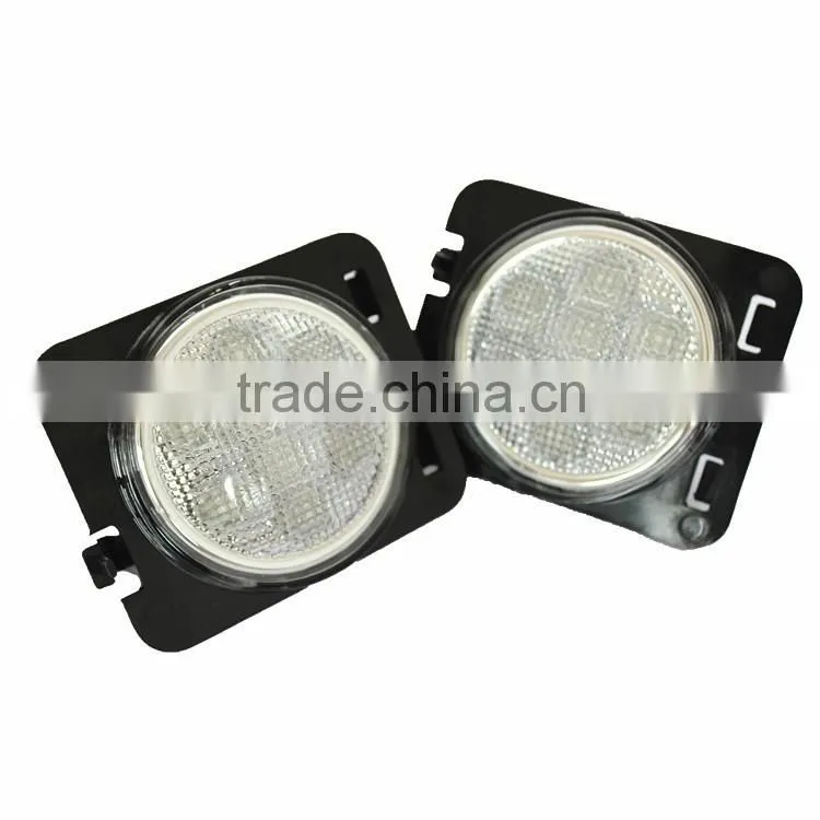 Amber color led side marker fender flares lights for jeep wrangler turn signal light