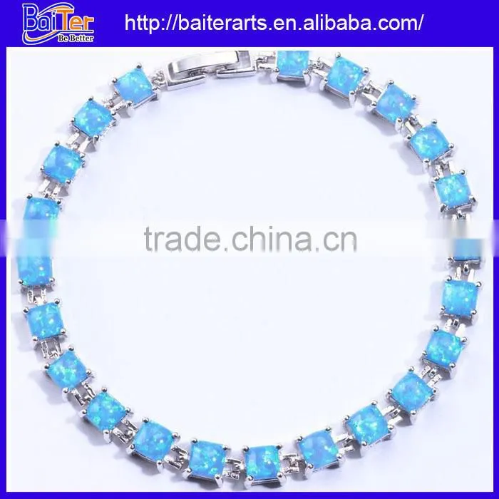 White Opal Stone 925 Sterling Silver Costume Jewelry Imported Bracelets China