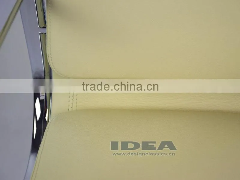 Replica Charles Low Back Soft Pad Meeting Chair - Cream White Color Genuine Leather