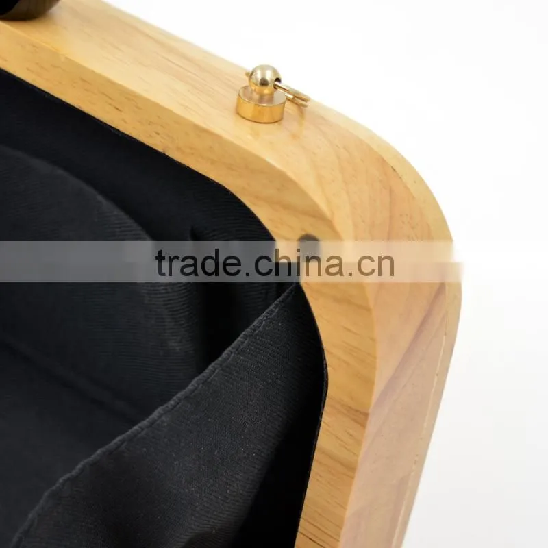 Acrylic Clutch Bag Designer Handbag Factory Custom Banquet Formal Dress Box Evening Wood Bag
