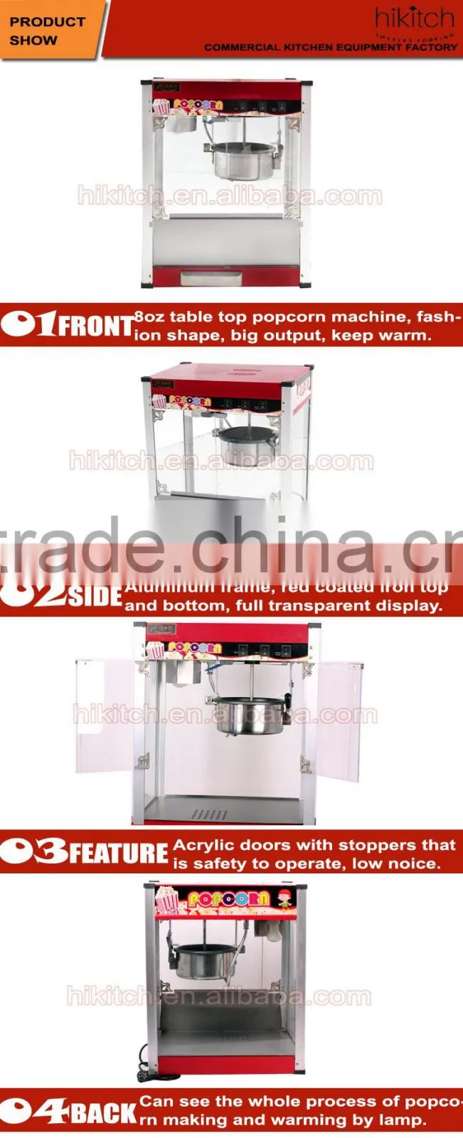 Commercial popcorn makers electric 8oz kettle popcorn machine