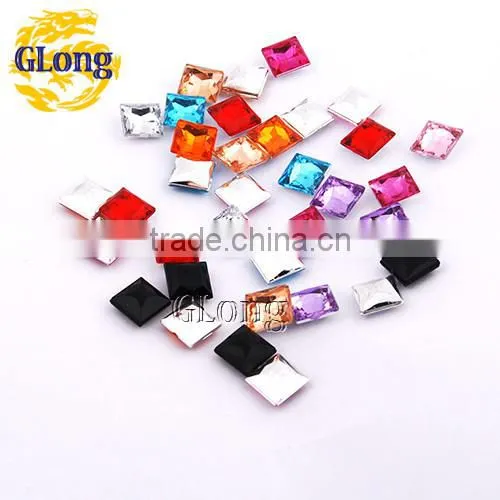 8*8mm Square Shaped Acrylic Point Back Mix Color Rhinestone&Crystal For Stylish Bags Garment Shoes #GY013-8P(Mix-s)