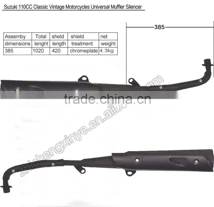 Suzuki 110CC Classic Vintage Motorcycles Universal Muffler Silencer