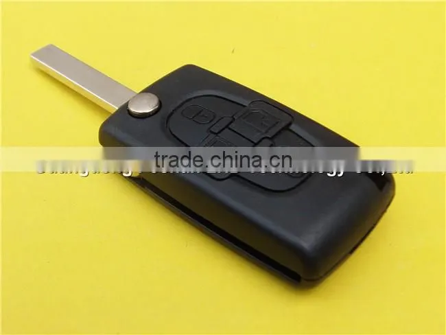 4 button flip folding remote key blank shell for Peugeot 307 CE0536