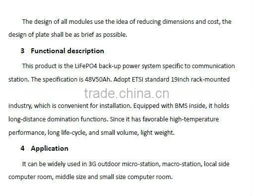 48v50ah battery module for telecom