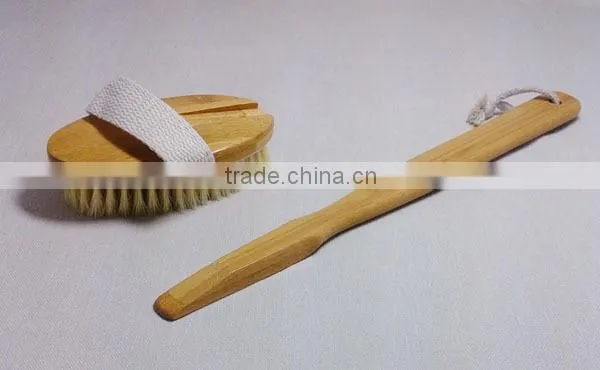 2016 hotsale Wood long handle body back wash brushes for scrubber back