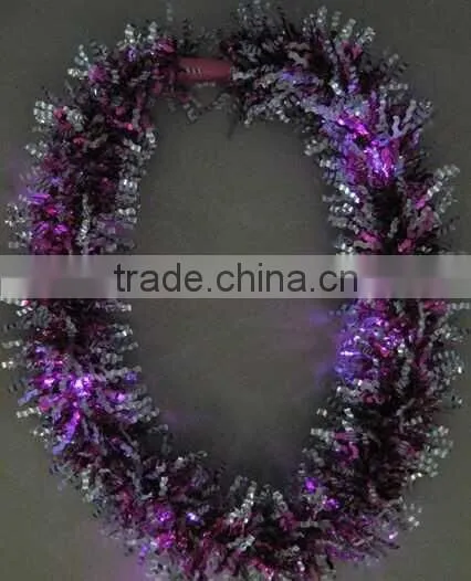 LED Light Up Flashing necklace with blinking metallic material