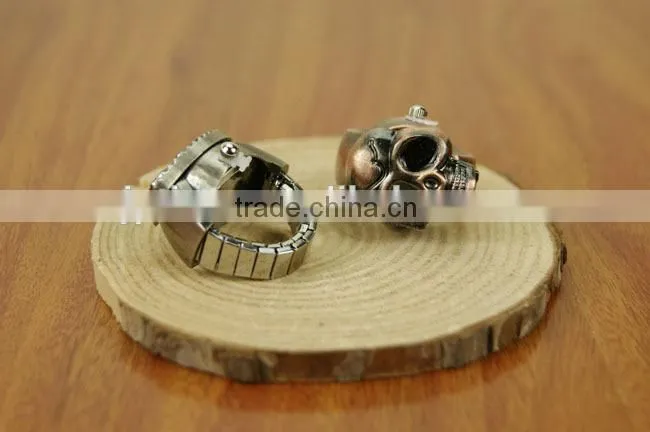 Fashion Personality Skull men finger ring watch antique quartz finger ring watch