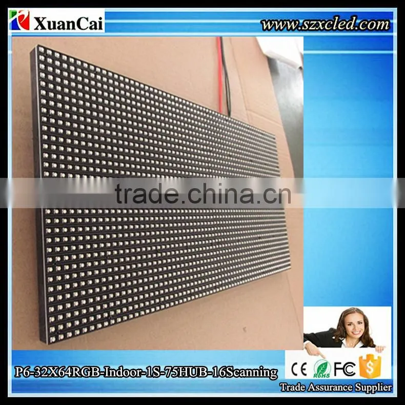 CE RoHS P6-32x64(192X384MM) Indoor Full color RGB panels led display module