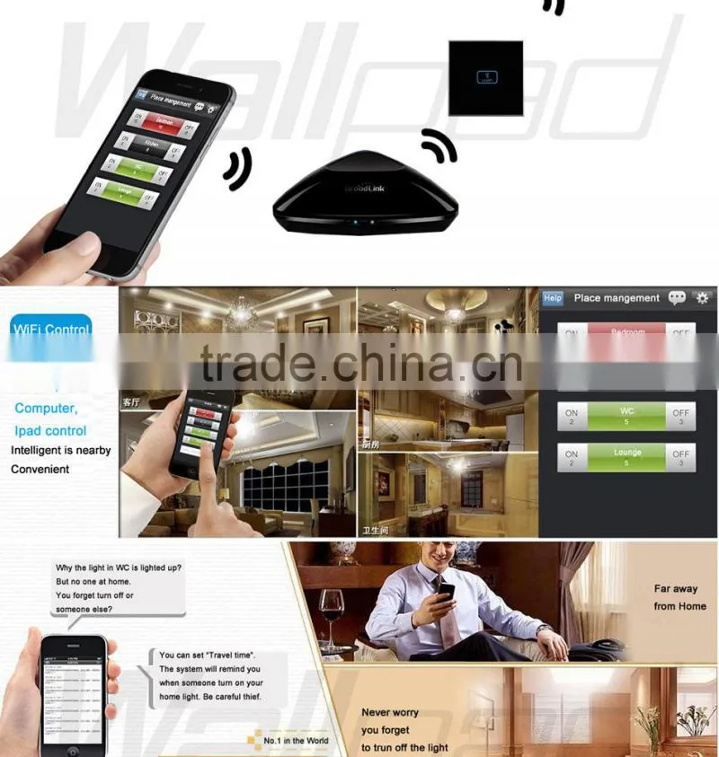 Hot Sale Wallpad White Glass LED Light Phone App Wireless 4 Gang 2/3 Way WIFI Remote and Touch Dimming Dimmer Wall Light Switch