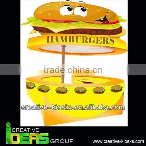 Shopping mall hamburger display kiosk/Modern design retail kiosk