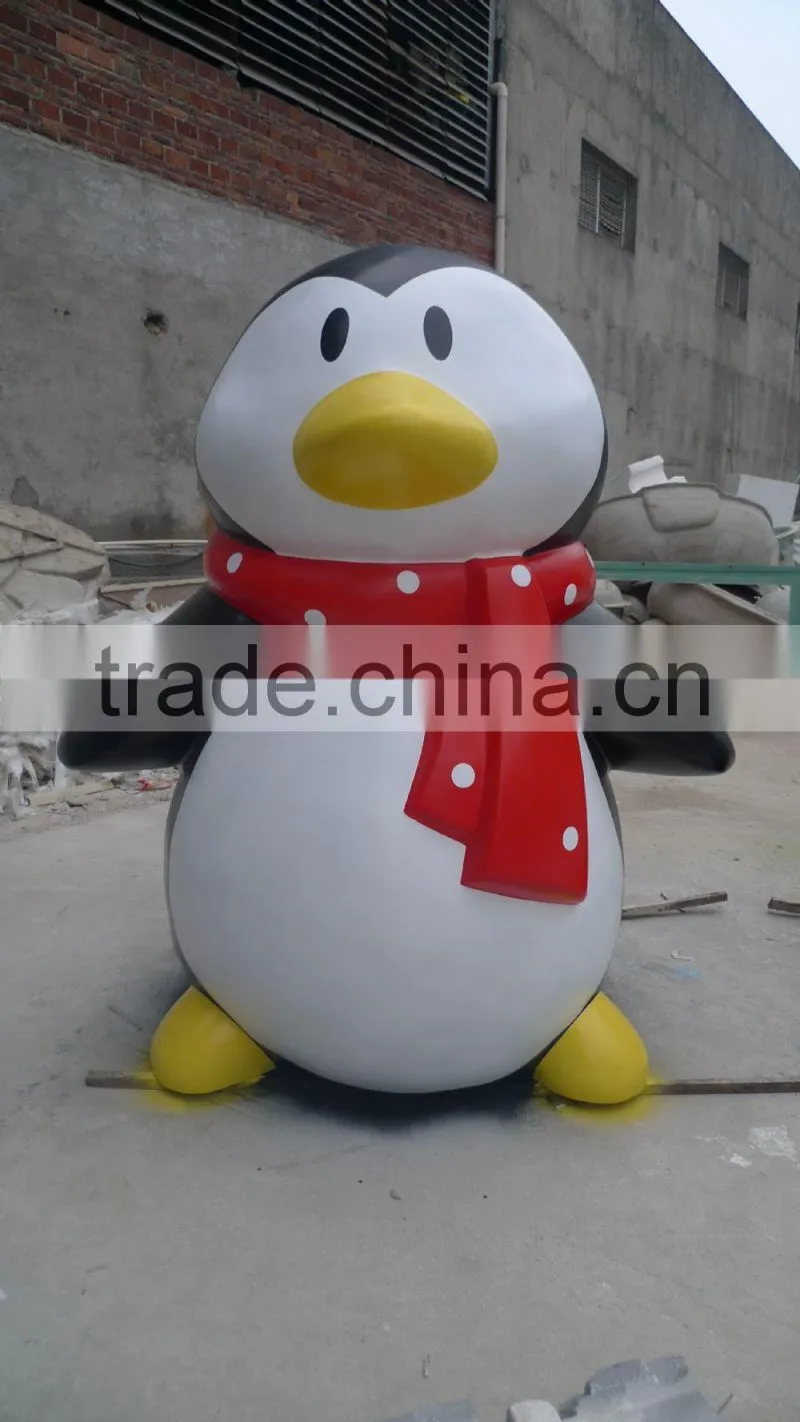 fiberglass cartton penguin sculpture