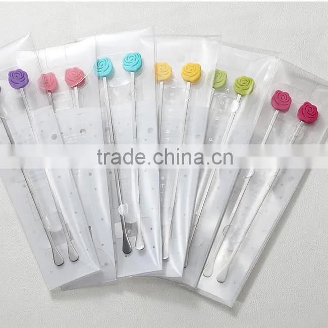 Eco-friendly heart shape silicone tea stirrer