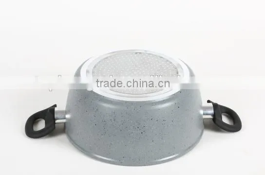Aluminum forged marble coating electric casserole with lid