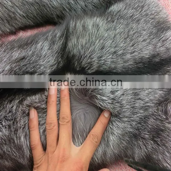Silver color animal skin fox fur pelts genuine silver fox fur skin