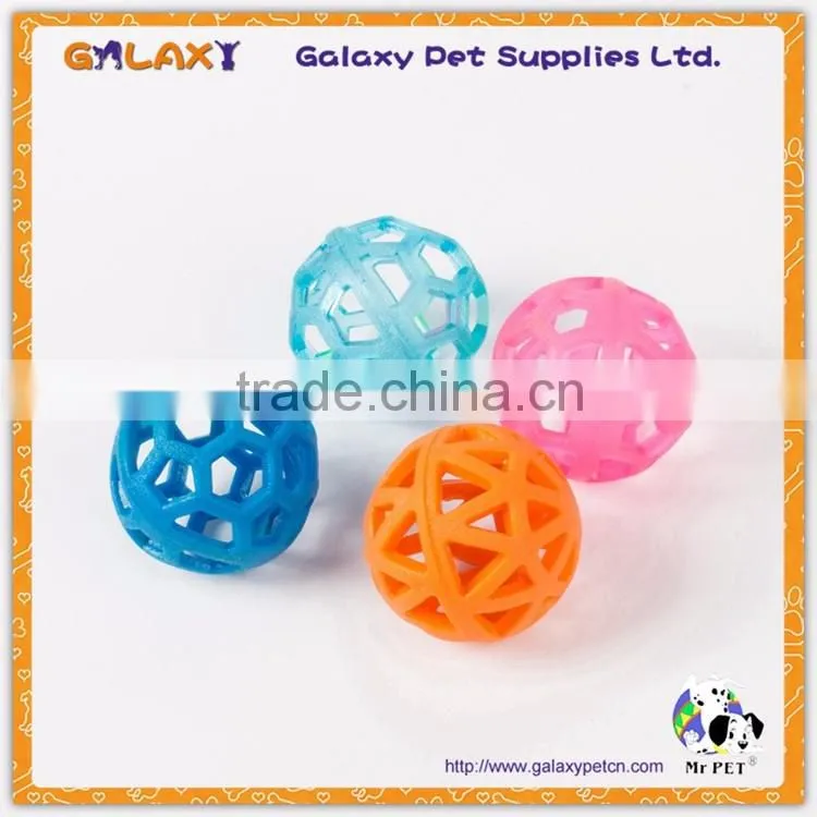 Plastic cat toy ball with bell inside, Plastic Cat Bell Ball Toys Double Color Ball Pet Toys With Small Bell