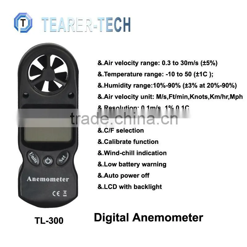 protable handheld air flow digital anemometer
