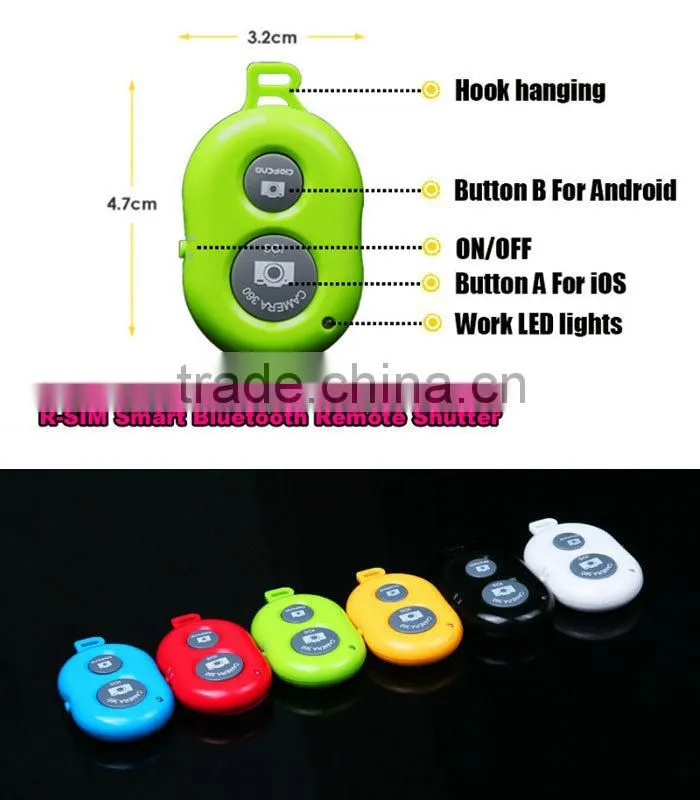 new products selfie bluetooth remote shutter for any mobile phone