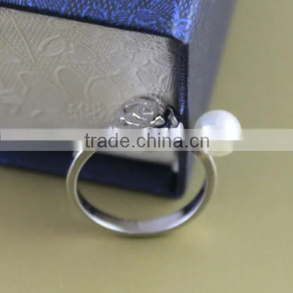 jewellery fashion rose flower perfect small pearl silver pearl rings