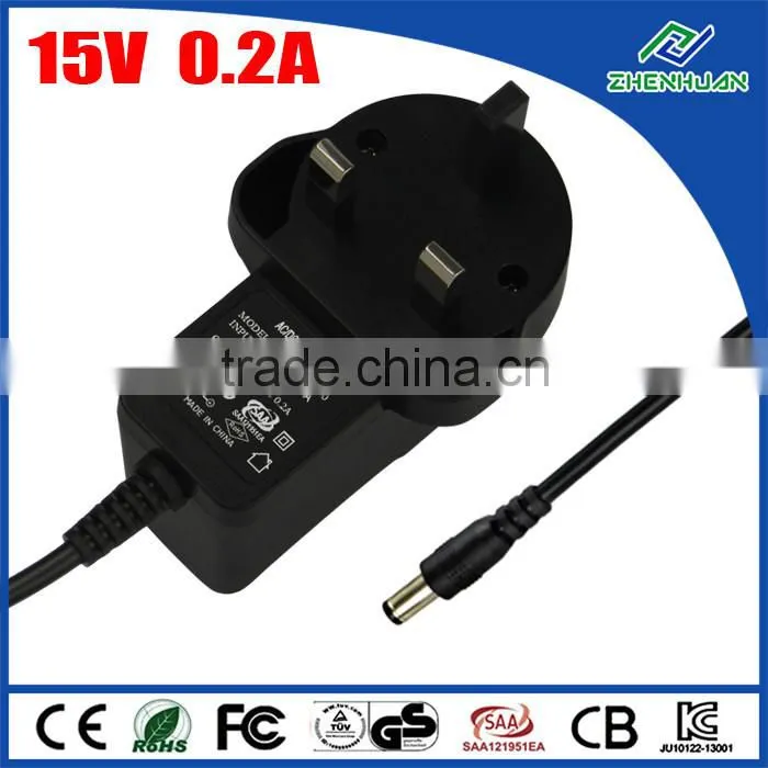 plug in connection 15v 200ma ktec adapter ac to dc supply
