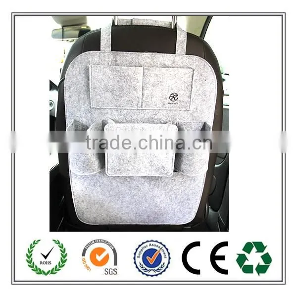 China supplier hot sale light gray felt car back hanging organizer