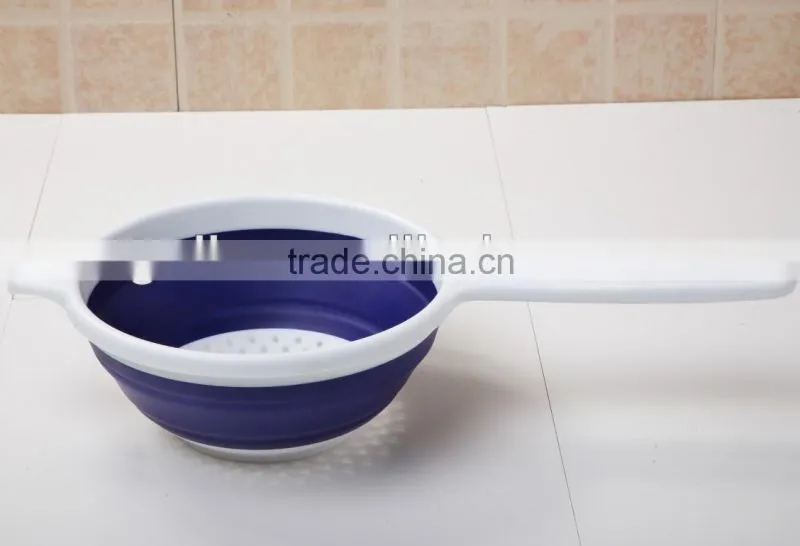 1.4L TPE foldable plastic colander with handle GL9127