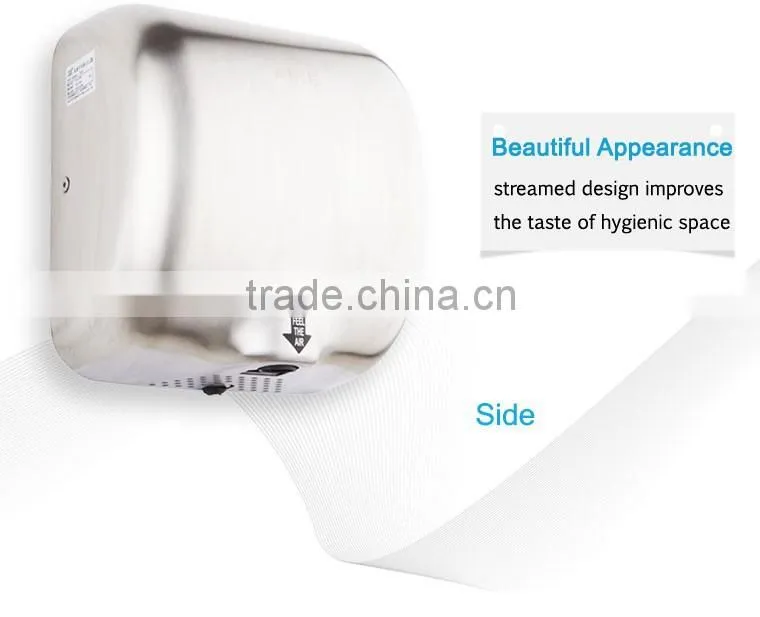 1400W Lower Energy Brushed Stainless Steel Automatic Hand dryer