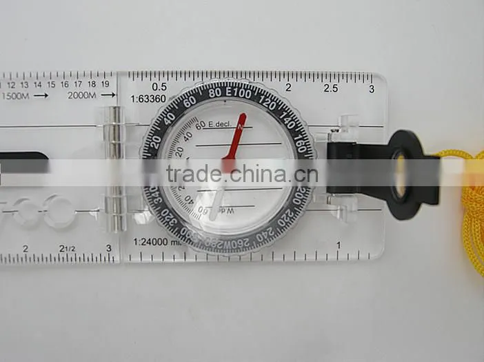 Mini Compass with Map Measuring Ruler Lanyard Emergency Survival Tool